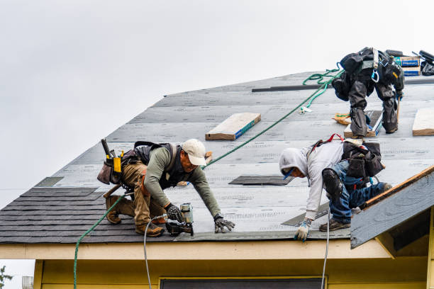 Professional Roofing technician working in White Cloud, MI